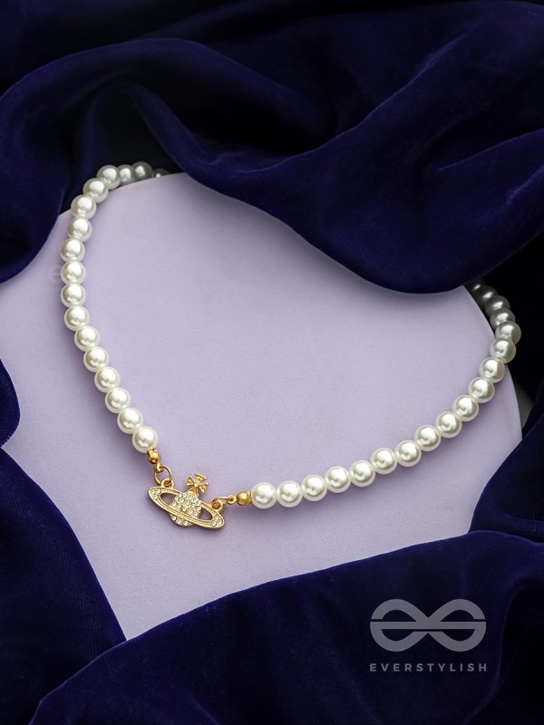 The Crown of Glory- Golden Pearl Necklace