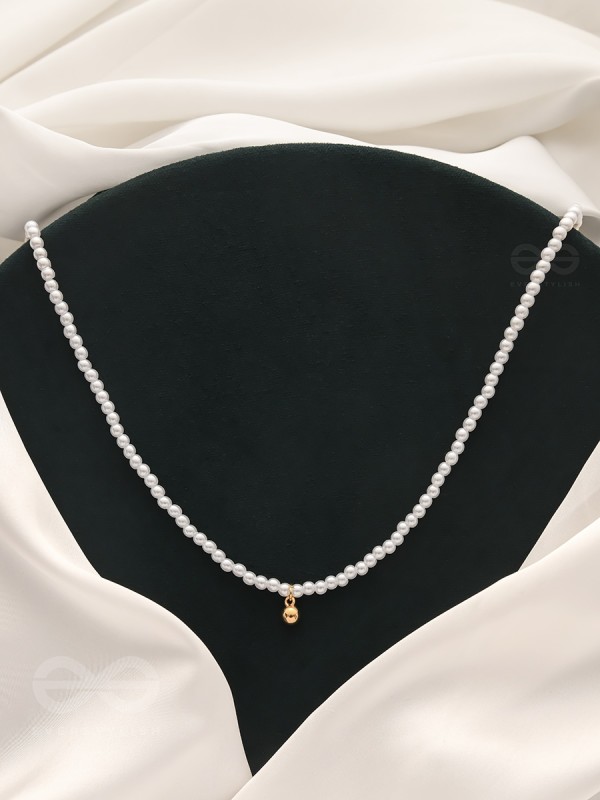 The Gold Drop- Golden Pearl Necklace