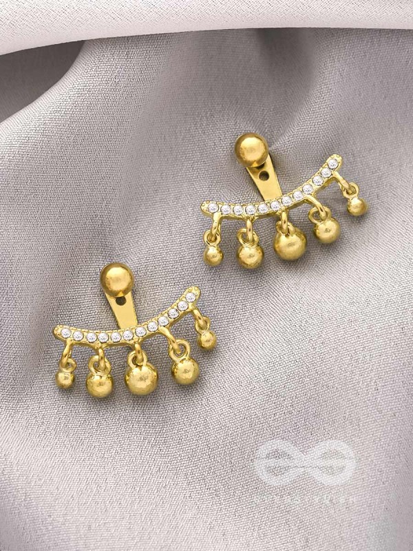 The Capsized Crown- Golden Rhinestone Ear Jackets