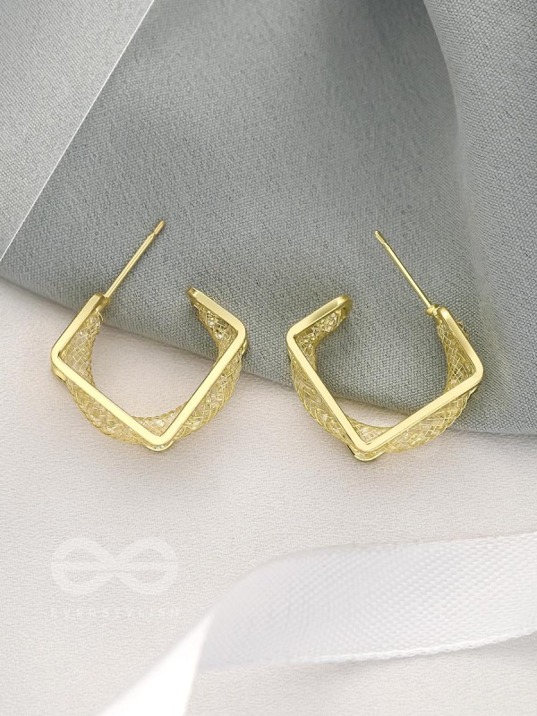 Hooked to Charm- Classic Golden Earrings