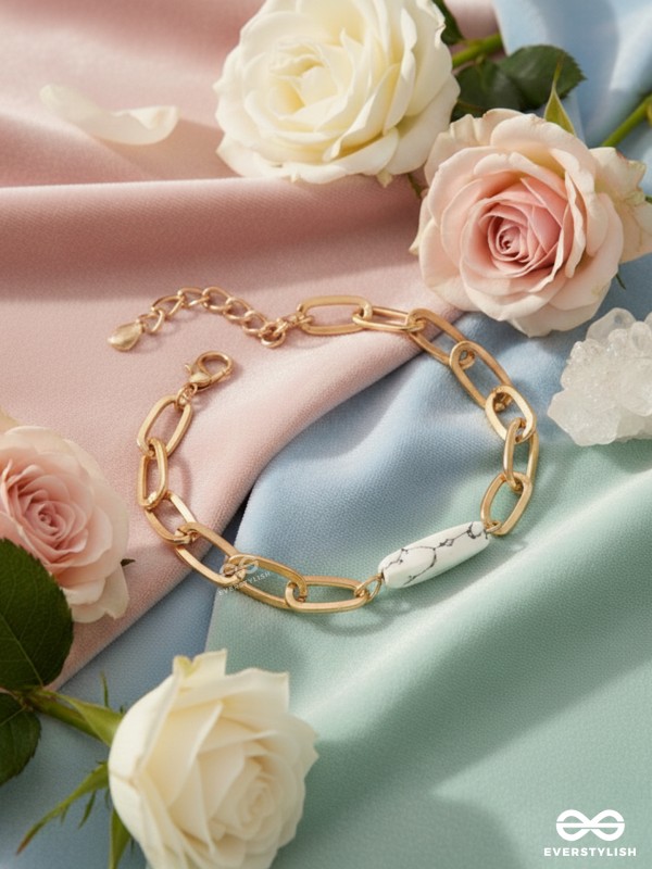 The Chain Reaction- Golden Stone Bracelet