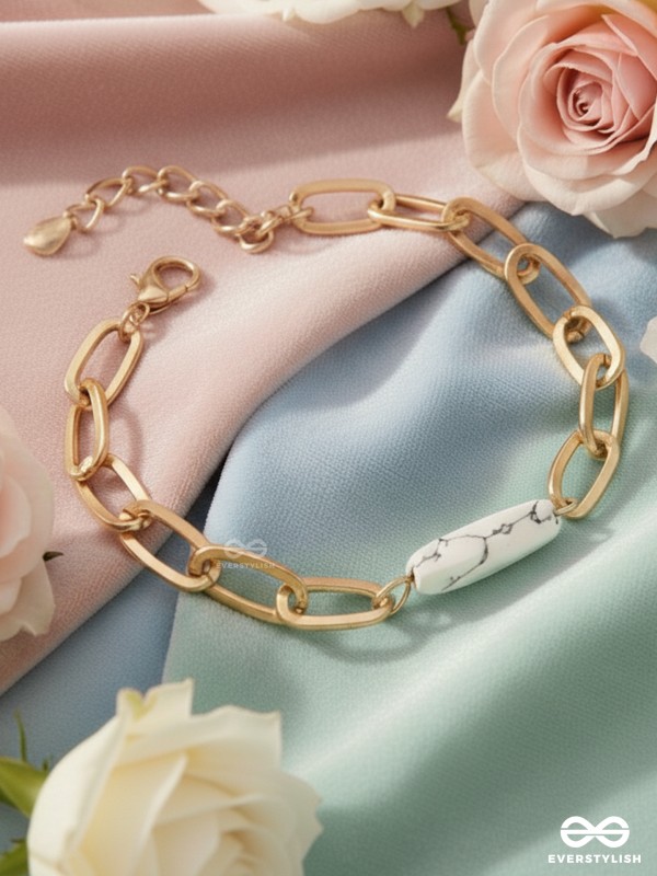 The Chain Reaction- Golden Stone Bracelet