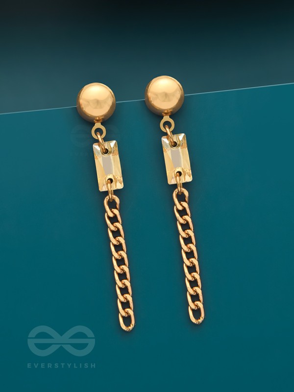 The Meteor Shower- Golden Crystal Earrings