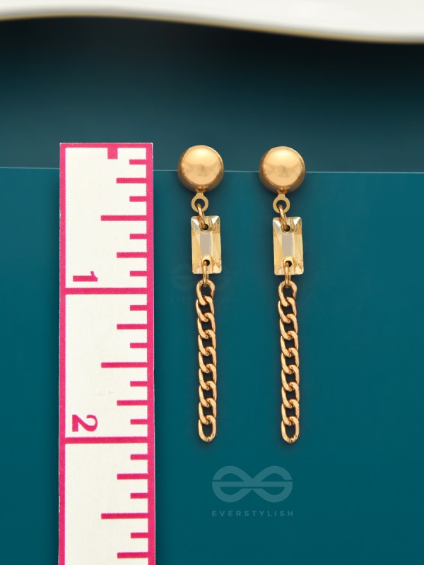 The Meteor Shower- Golden Crystal Earrings