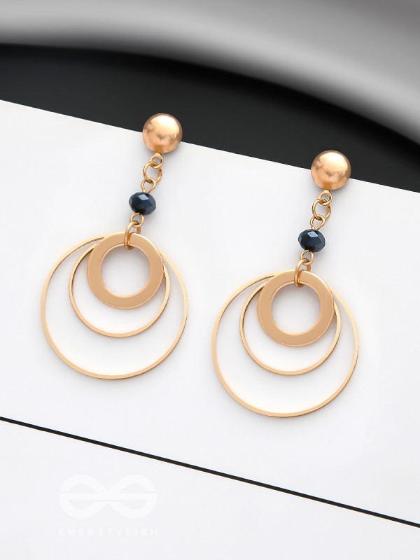 The Mystical Maze- Golden Beads Earrings