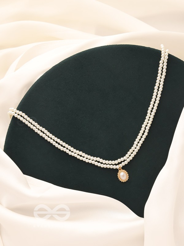 The Moonglade- White and Golden Pearl Necklace