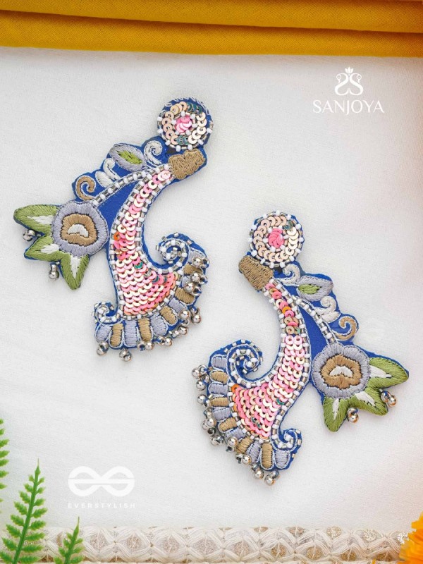 Alankar - The Decorated - Sequins, Beads And Resham Hand Embroidered Earrings (Multicolor)