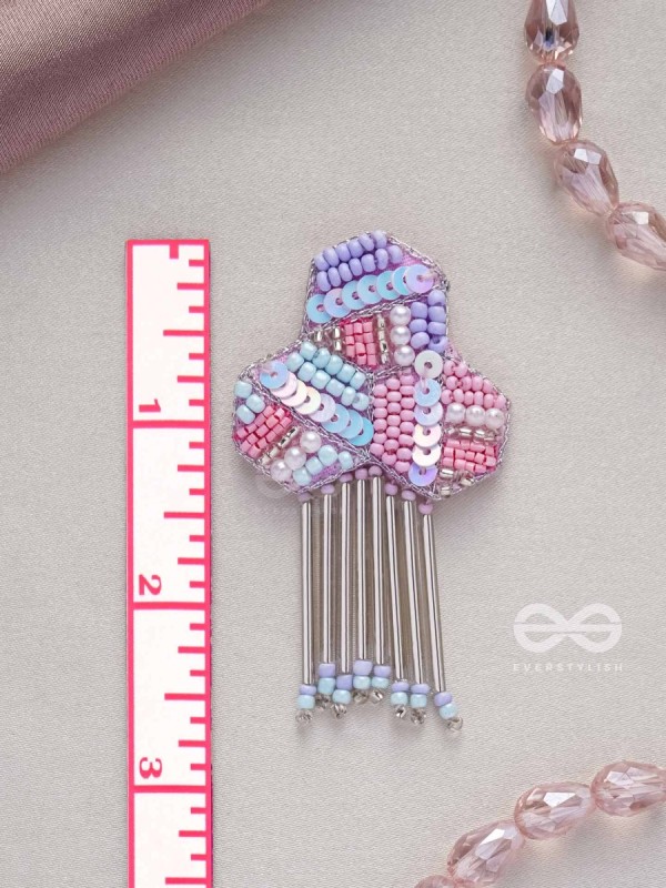 Karutaka - The Clover Leaf - Sequins And Beads Hand Embroidered Earrings (Multicolor)