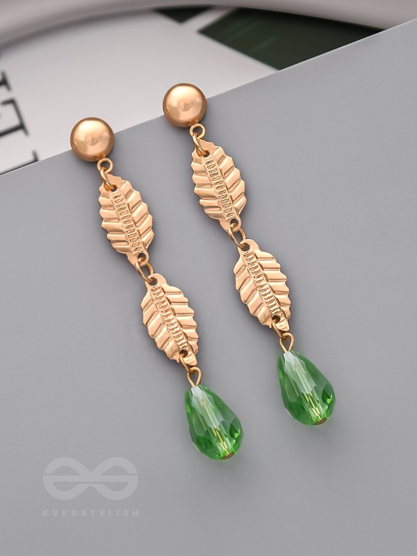 The May-Dew- Golden Crystal Beads Earrings
