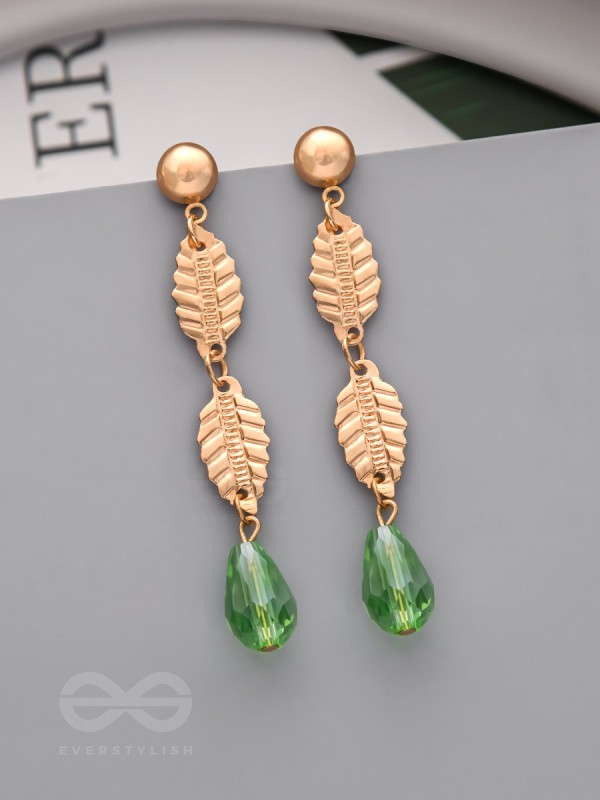 The May-Dew- Golden Crystal Beads Earrings