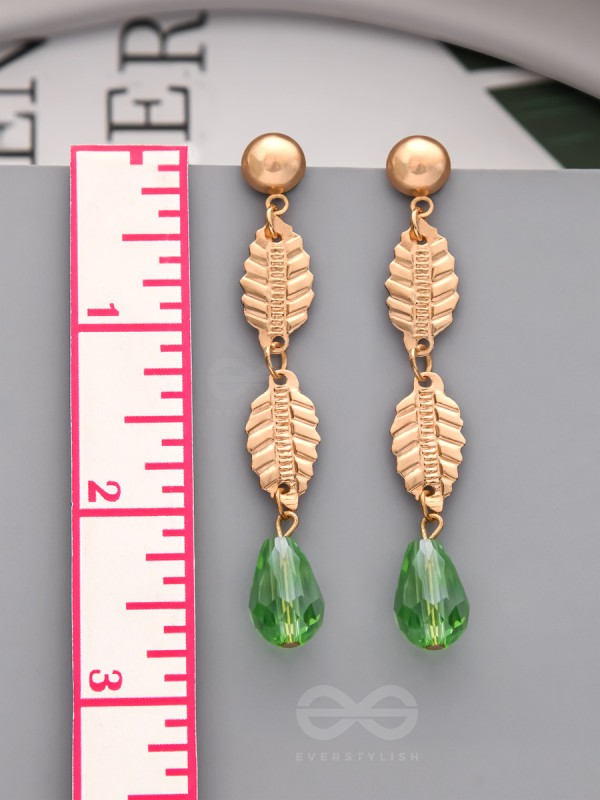 The May-Dew- Golden Crystal Beads Earrings