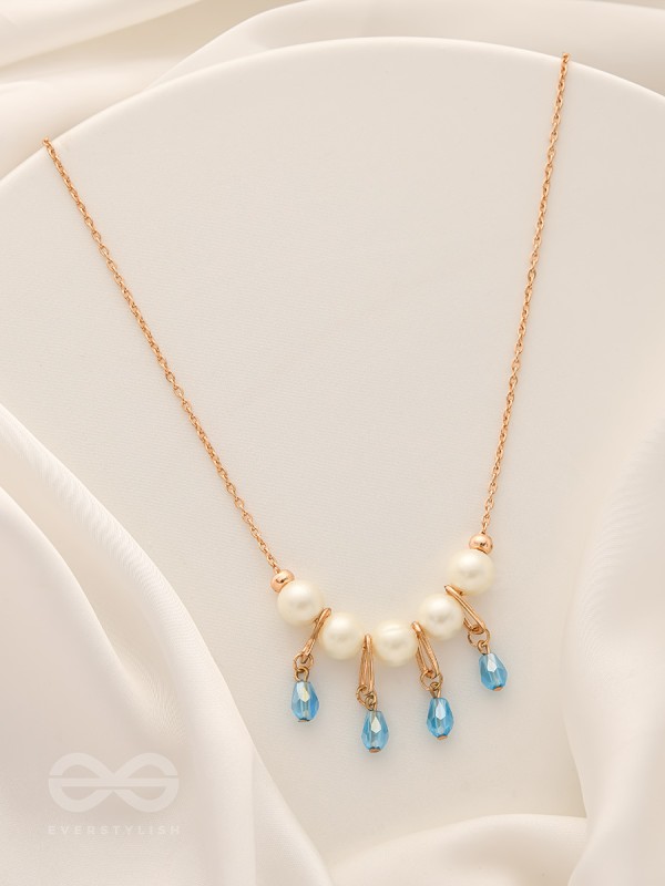 Celestial Showers- Golden Pearls and Beads Necklace