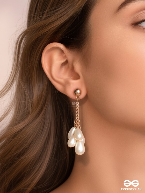 The Pearl Branch- Golden Pearl Earrings