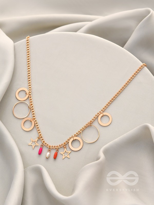 The Eternal Cosmos- Classy Golden Necklace With Anti-Tarnish Coating 