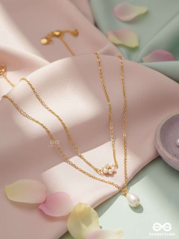 Lily Of The Valley- Golden Pearl Necklace With Anti-Tarnish Coating
