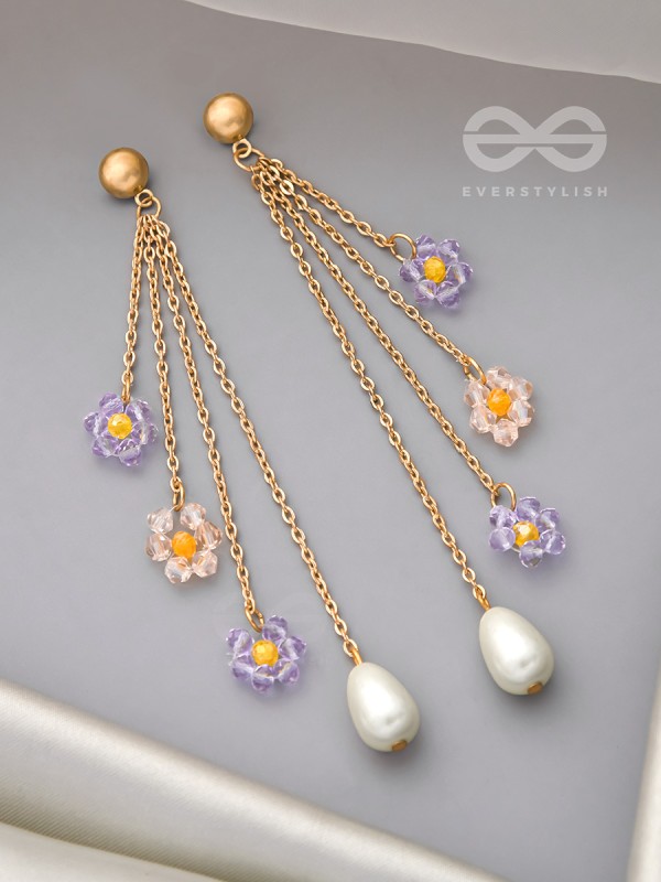 The Flowering Vines- Golden Pearl Earrings