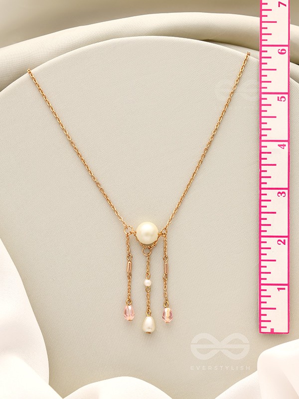 Over The Moon- Golden Pearl And Beads Necklace With Anti-Tarnish Coating 