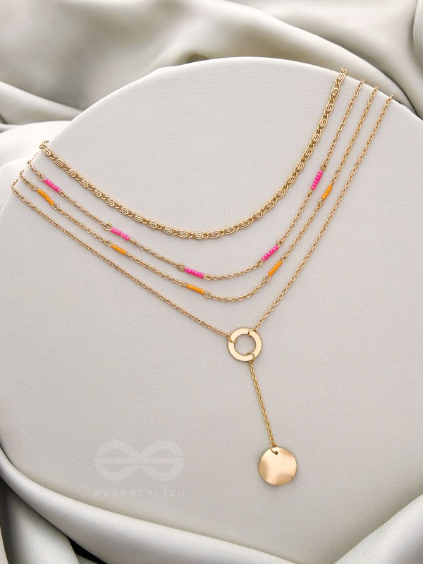 The Paradise Lanes- Golden Beads Layered Necklace