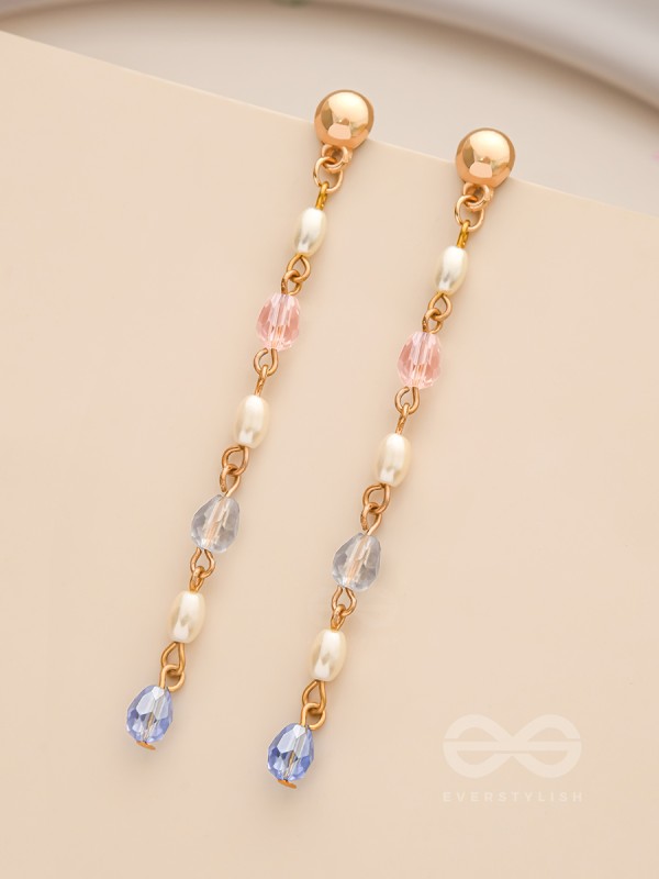 Right as Rain- Golden Glass Beads Earrings