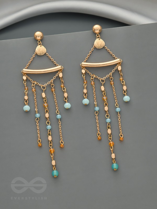 The Majestic Chandelier- Golden Statement Earrings