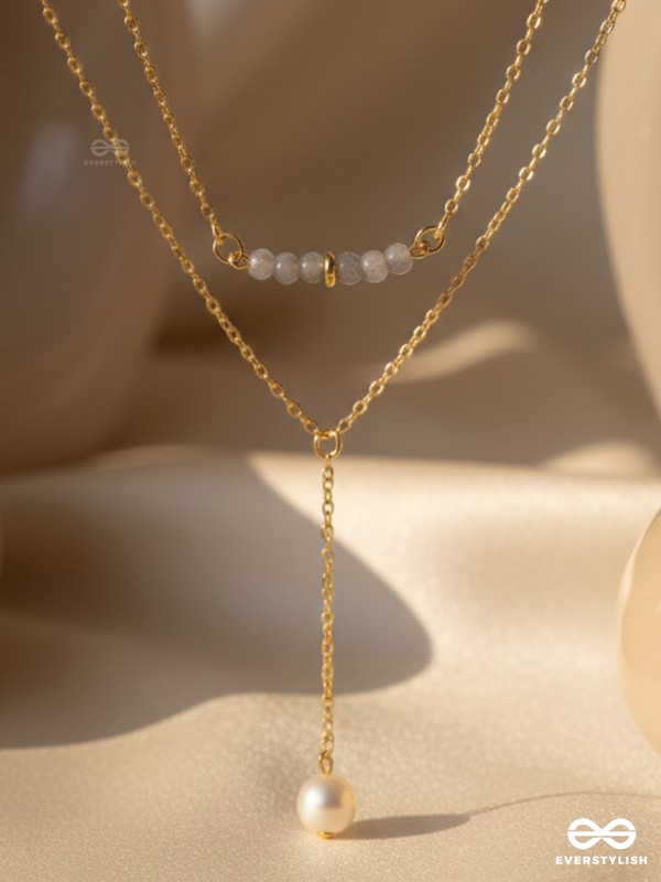 The Drowned Moon- Golden Pearl Layered Necklace With Anti-Tarnish Coating 