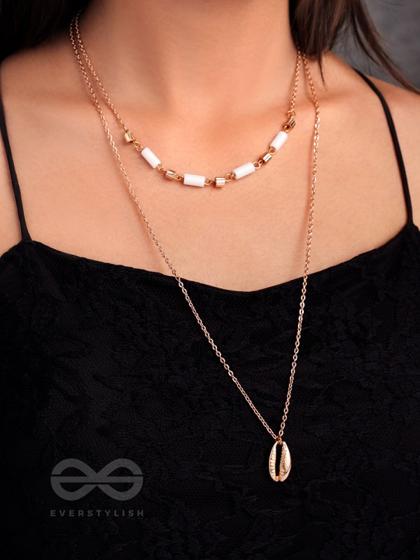 Sun N Sand - Golden Beads Layered Necklace With Anti-Tarnish Coating 