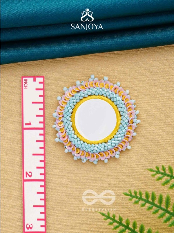 Nimrukti- The Setting Sun- Resham, Mirror and Beads Embroidered Earrings