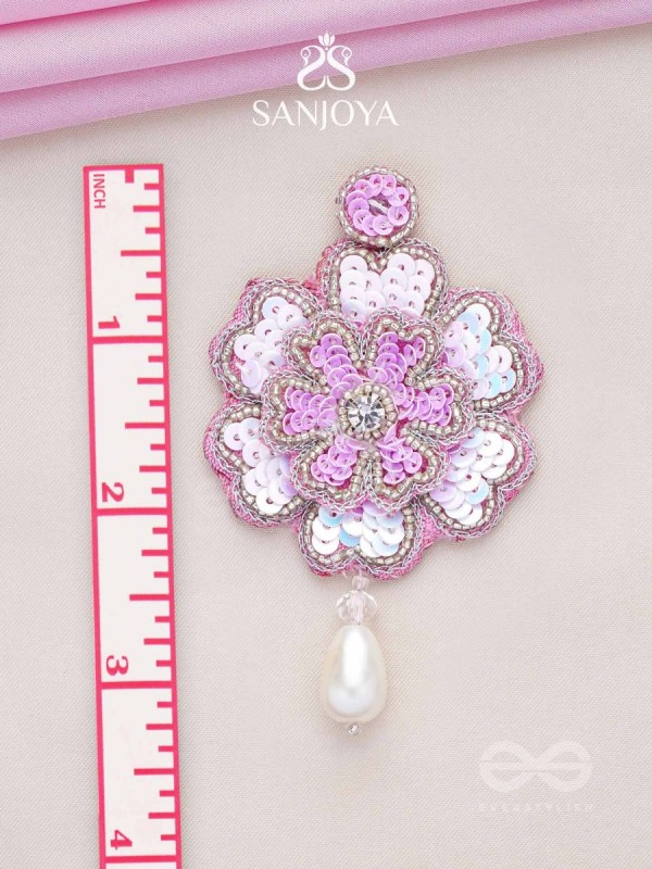 Animisa- The Bloom- Stones and Sequins Embroidered Earrings 