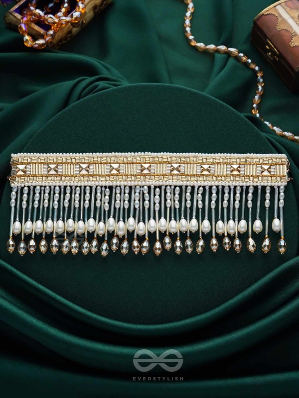 Anshumali- The Sunny Sky- Stones, Pearls and Glass Beads Embroidered Choker Necklace 