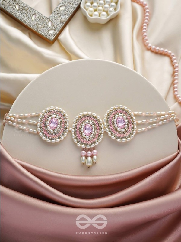 Avaarya- The Enchanting- Stones, Pearls and Sequins Embroidered Choker Necklace 