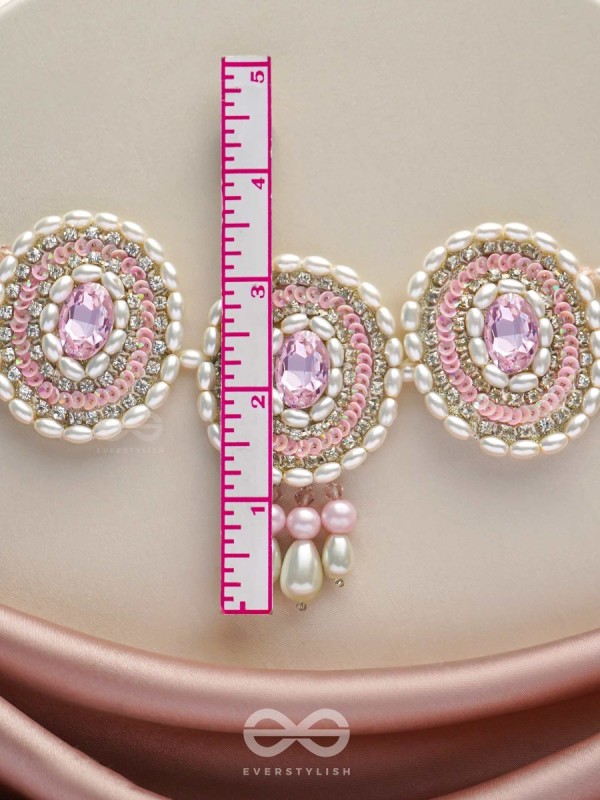 Avaarya- The Enchanting- Stones, Pearls and Sequins Embroidered Choker Necklace 