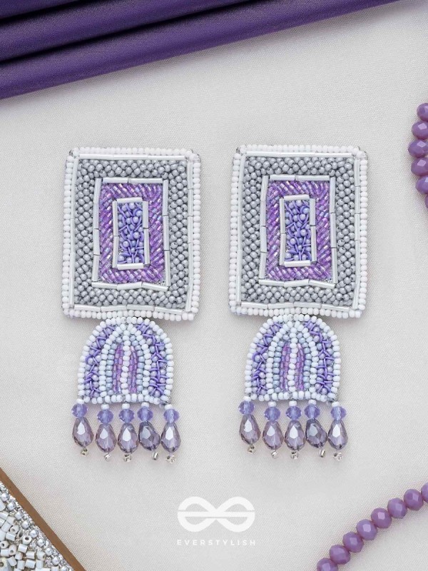 Haarya- The Beautiful Bell- Beads and Glass Drops Embroidered Earrings