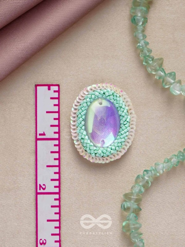 Mandara - The Mirror Reflection - Stones, Sequins And Cutdana Hand Embroidered Earrings