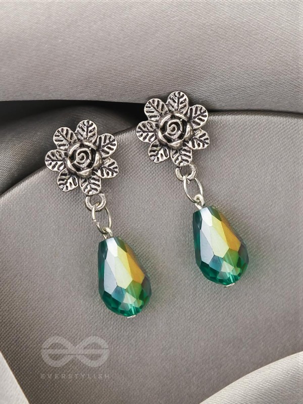The Frosted Flower- Tiny Trinket Earrings (Shamrock Green)