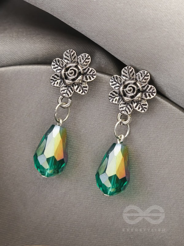 The Frosted Flower- Tiny Trinket Earrings (Shamrock Green)