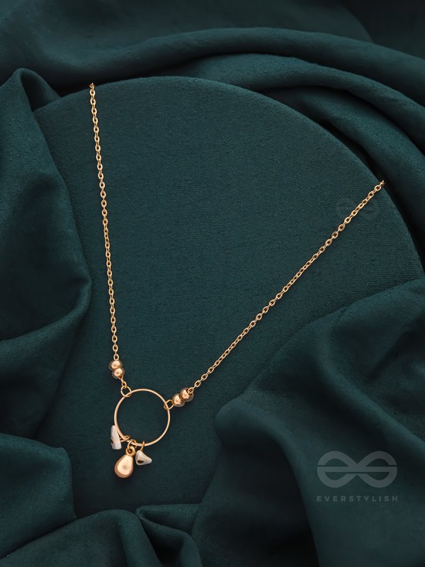 The Sphere Of Heaven- Golden Glass Beads Necklace With Anti-Tarnish Coating 