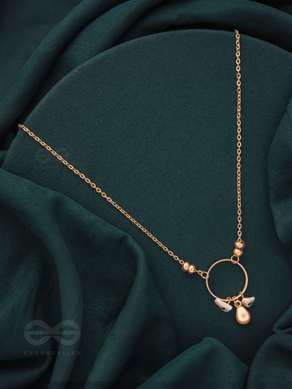 The Sphere Of Heaven- Golden Glass Beads Necklace With Anti-Tarnish Coating 