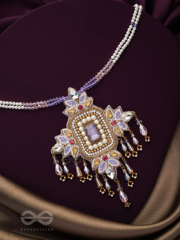 Samalya- The Decorated Diadem- Pearls, Stones and Beads Embroidered Neckpiece