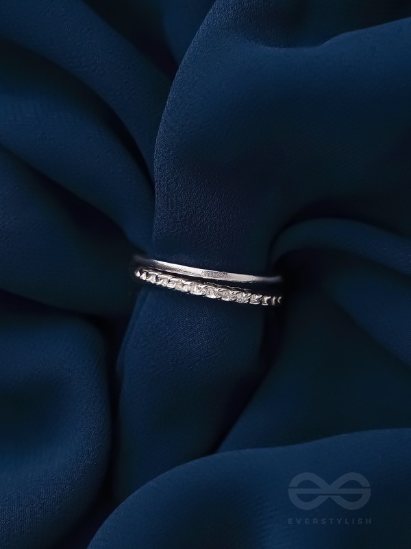 The Sparkling Skyline- Silver Layered Ring