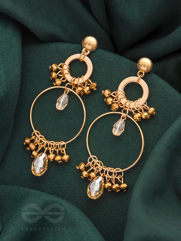 The Autumn Vibes- Golden Beads Earrings