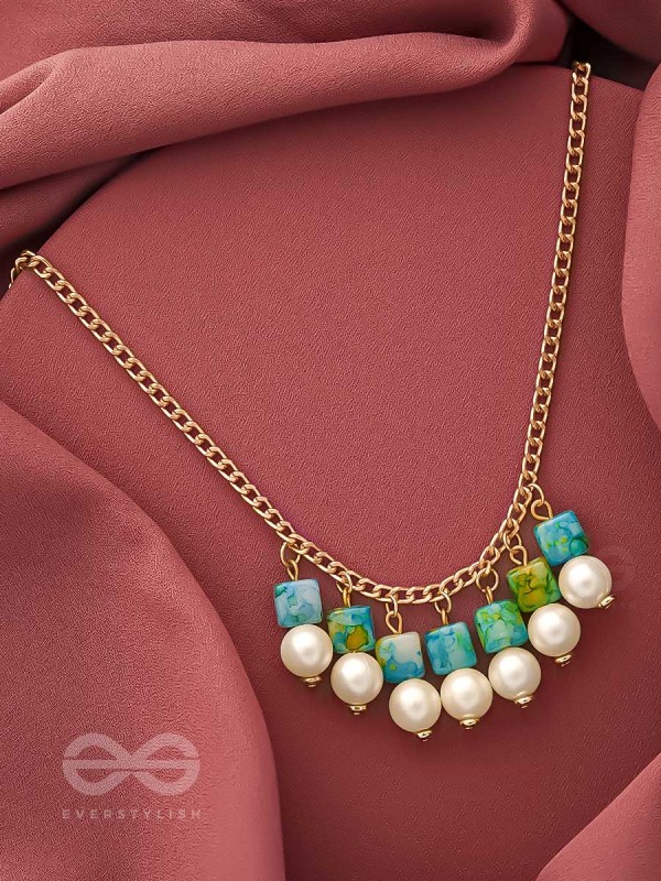 April Shower- Golden Pearls Necklace With Anti-Tarnish Coating 