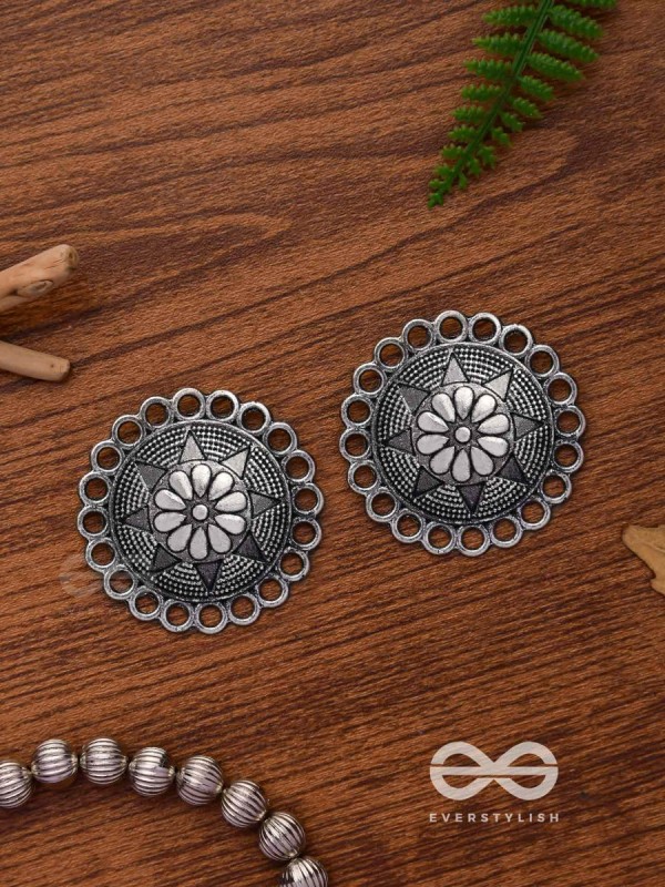 The Sterling Sun-  Oxidized Stud Earrings