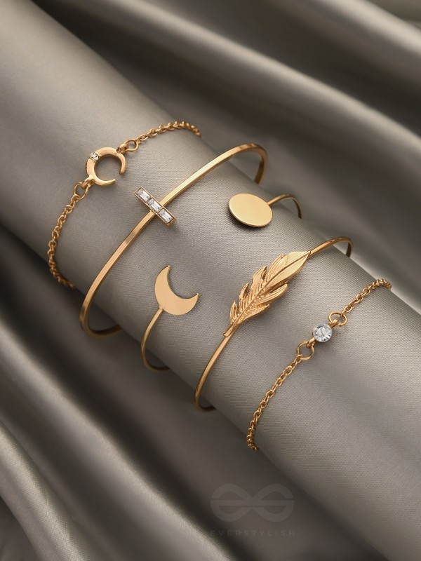 The High Five- Set of 5 Golden Bracelets