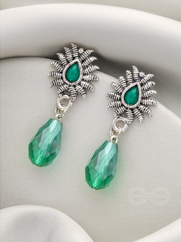 Drops of Light- Tiny Trinket Earrings (Emerald Green)