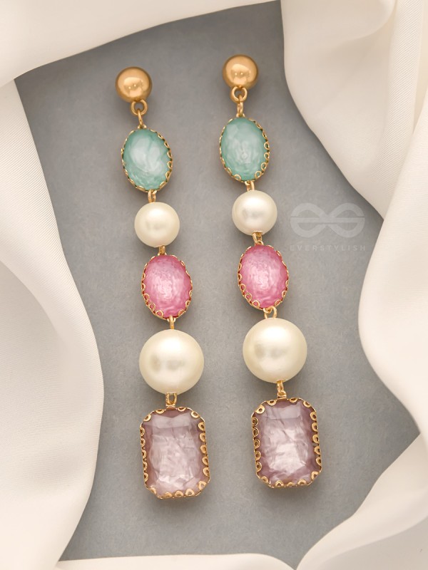 The Fairy Floss- Golden Embellished Earrings