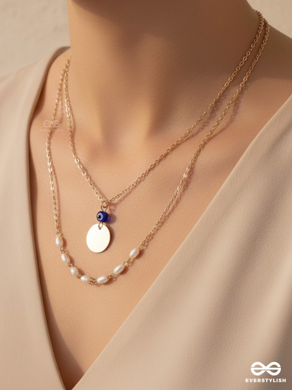 Sun N Sea- Golden Layered Necklace With Anti-Tarnish Coating 