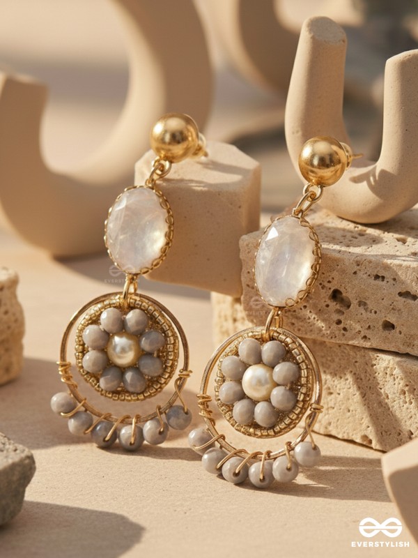 The Ashen Bloom- Golden Bead Earrings