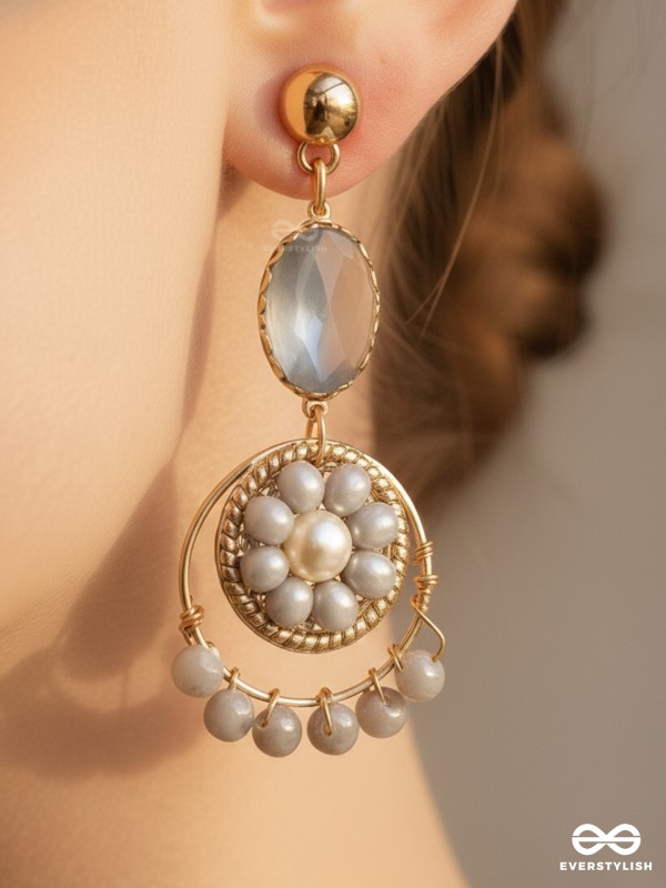 The Ashen Bloom- Golden Bead Earrings