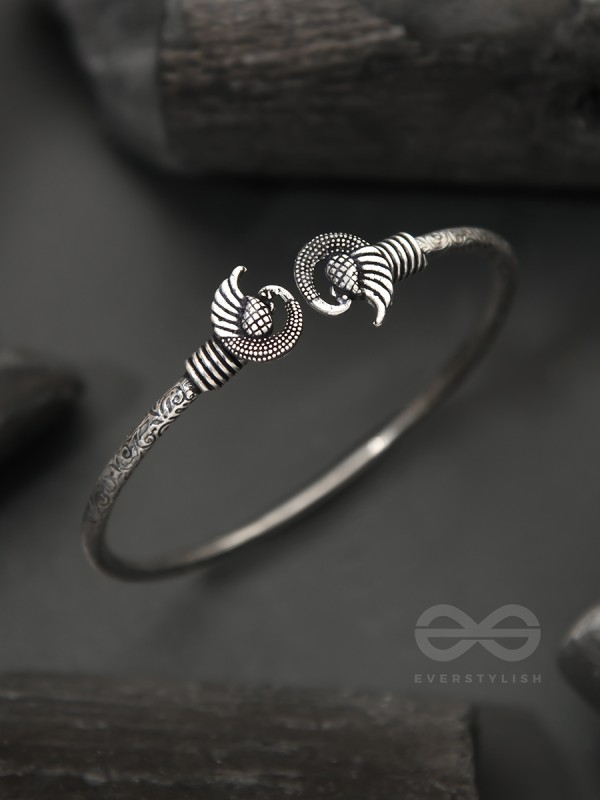 The Black Swan- Oxidised Bangle Bracelet