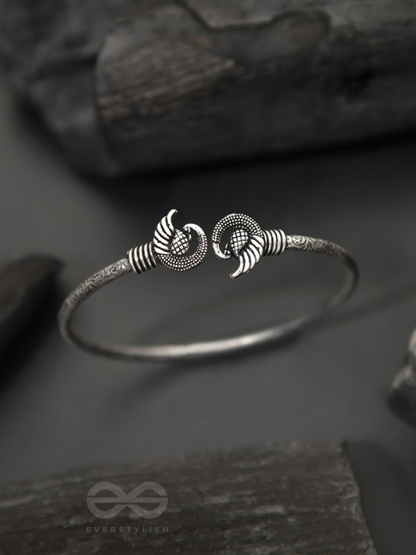 The Black Swan- Oxidised Bangle Bracelet